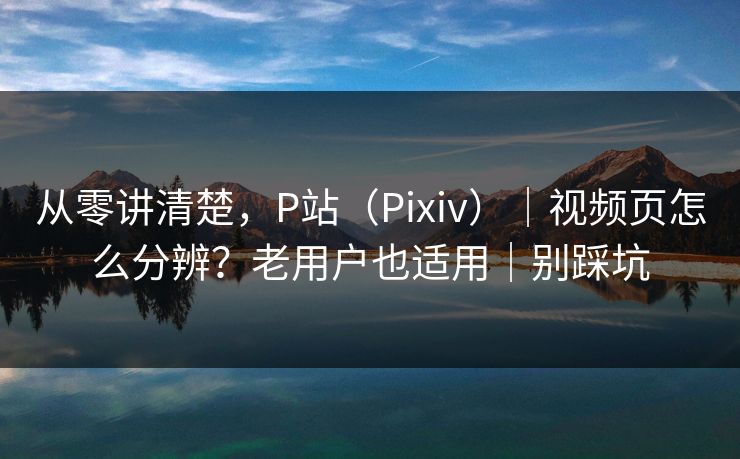 从零讲清楚，P站（Pixiv）｜视频页怎么分辨？老用户也适用｜别踩坑
