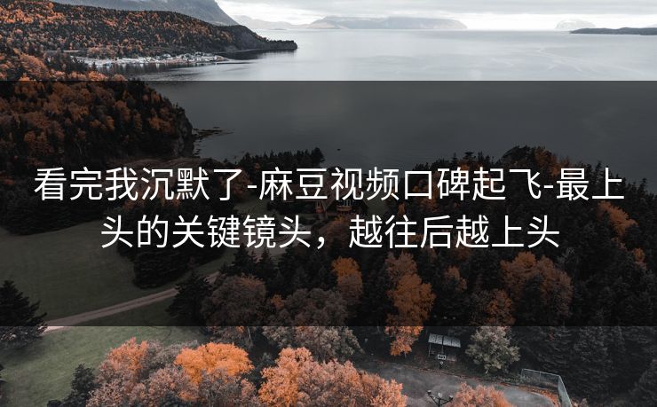 看完我沉默了-麻豆视频口碑起飞-最上头的关键镜头，越往后越上头