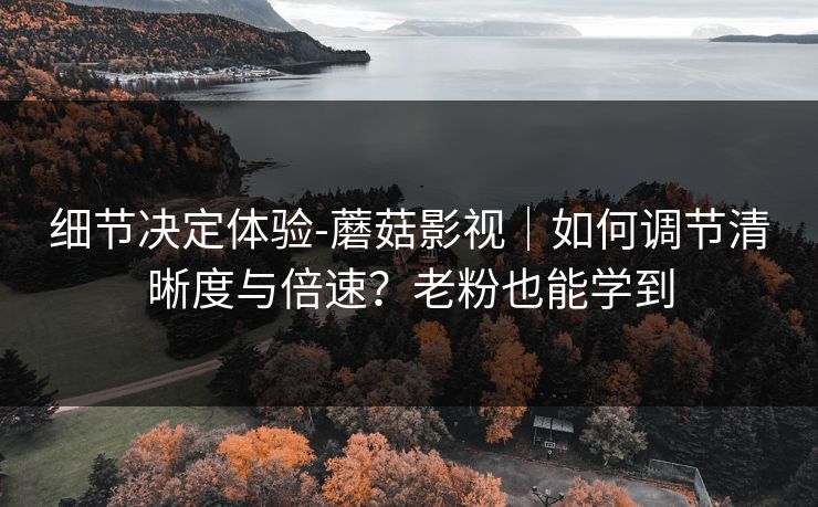 细节决定体验-蘑菇影视|如何调节清晰度与倍速?老粉也能学到 细节决定体验-蘑菇影视|如何调节清晰度与倍速?老粉也能学到