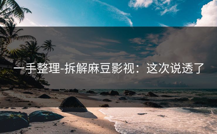一手整理-拆解麻豆影视:这次说透了 一手整理-拆解麻豆影视:这次说透了